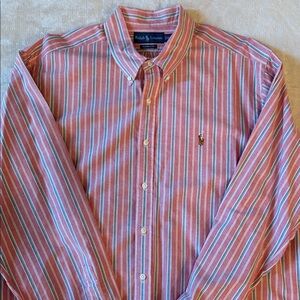 Ralph Lauren Polo Classic Fit Stripe Oxford button down Shirt mens 2XL Heritage